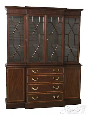 57797EC: HENKEL HARRIS Model 2365 Chippendale Mahogany Breakfront • $4295