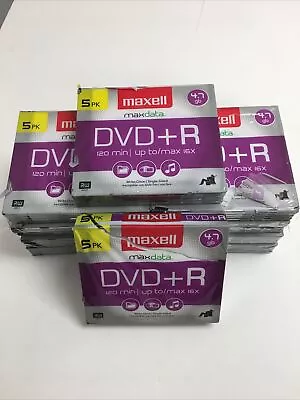 50 Maxell DVD+R Discs 4.7GB With Slim Jewel Cases 5/Packs  WRAPPING IS TEARED. • $16
