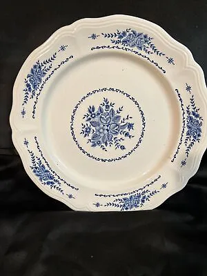 Mayhill Federalist Ironstone 12 3/8  Chop Plate White Blue Floral Scalloped • $20