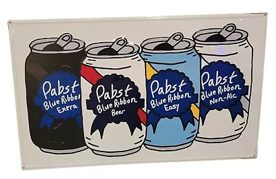 Pabst Blue Ribbon Beer Can Family Embossed Tin Advertising Sign Pbr • $19.99