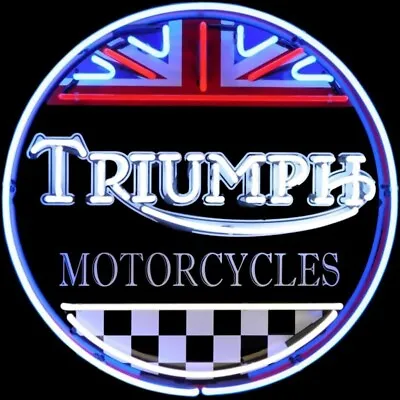 Triumph Motorcycles NEW Sign: 14  Dia. Steel Round Style - NOT A Neon Sign • $54.88