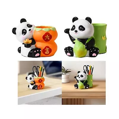 Panda Pen Holder Desk Accessories Makeup Brush Holder Home Decoration Panda • £15.35