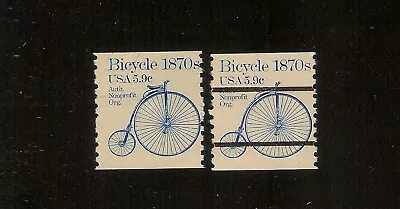 US STAMPS 1901 COILS 1901a Singles 1982 Bicycle 5.9c Mint NH DRY GUM FREE SHIP • $1.49