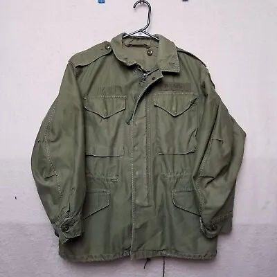Vietnam Era - US Military M-65 OG 107 Field Jacket With Hood Size Large SEE DESC • $93.59