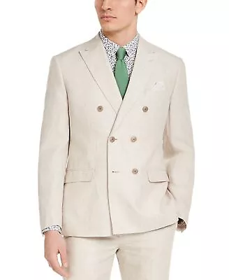 Bar III Men's Slim-Fit Tan Solid Double-Breasted Suit Jacket 36R • $27.71