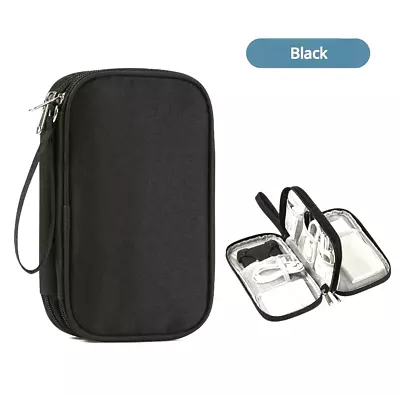 Travel Cable EDC Bag Organizer Charger Storage Electronic  USB Cord Case Black • $9.99