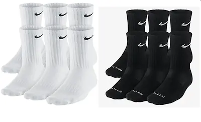 Nike Everyday Plus Cushioned Training Socks 1 2 3 OR 6 PAIRS WHITE OR BLACK • $10.99