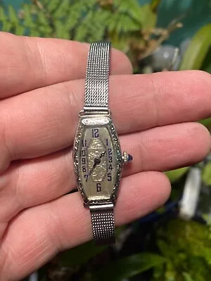 Blancpain Vintage Art Deco Ladies Watch 14k Solid White Gold 17 Jewels 3 Adj. • $750