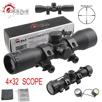 AIM SPORTS Tactical 4X32 Compact .223 .308 Scope /w Rings • $34.85