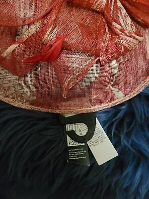 Wedding Fascinator  Red Shades Straw  Marks  Spencer New  • £15