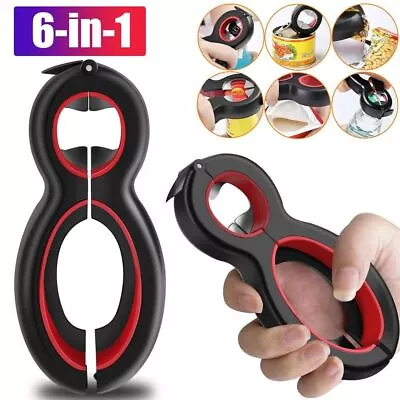 £5.82 • Buy 6 In 1 Multi Opener, Stainless Steel Manual Jar Opener Non Slip Open Sesame UK~