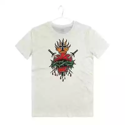 Shirt Tattoo Heart Sacred Votivo Ex Voto Sacred Heart Tattoo T-Shirt Man • $21.92