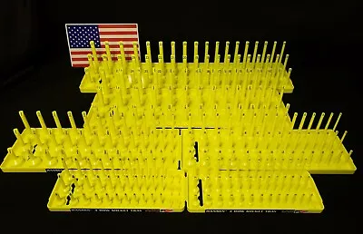 3 Row Socket Organizers Metric SAE Tool Rack Holders 1/4  3/8  1/2  Hi-Viz -USA • $69.95