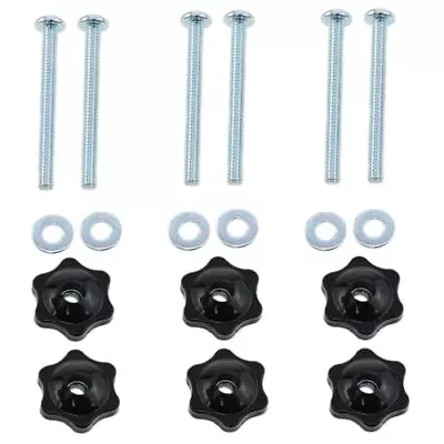 - T-Track Knob Kit Galvanized Iron Screws 1/4-20 X 2-1/2“ And Black Hexagon H... • $18.36