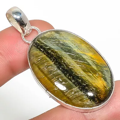 Natural Marra Mamba Jasper 925 Sterling Silver Plated Pendant 1.95  Tp7785-816 • $12.60