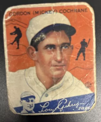 1934 Goudey Big League Chewing Gum - R320 #2 Mickey Cochrane Grades Poor • $65