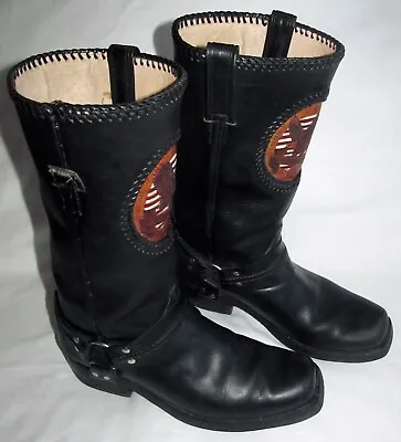 Smith & Wesson Black Eagle Flag Harness Motorcycle Riding Boots Mens Size 10.5 M • $99.92