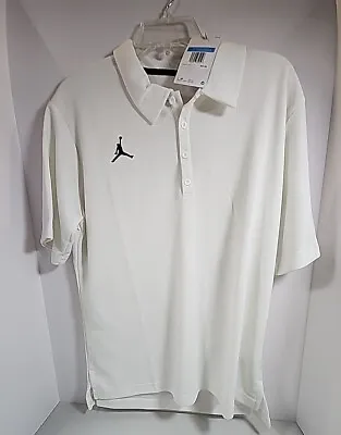 Jordan Polo Shirt Mens Medium White  Jumpman Nike Air Short Sleeve Golf • $35