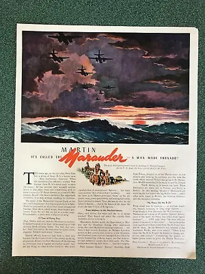 Martin Marauder B-26 Bombers 15 Tons Of Flying Fury  WWII  Ad • $14.99