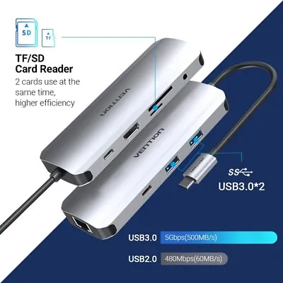 3.5mm USB 3.0 Dock For MacBook Pro Accessories USB-C Type C 3.1 Splitter USB HUB • $60.90