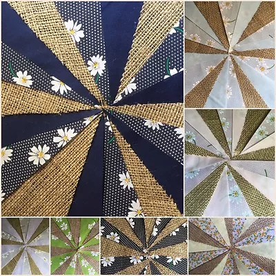 £5.75 • Buy Handmade Fabric Daisy Bunting.shabby Chic,rustic Hessian.florals,weddings.