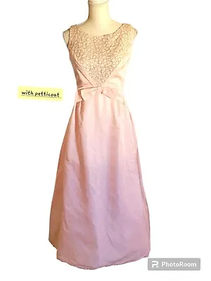 Vintage Mike Benet Pink Gown With Petticoat Dress Easter Prom Pageant... • $55