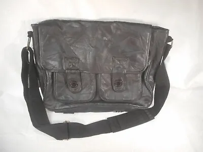 Embassy® Black Genuine Leather Soft Side Brief Case/Laptop Bag W/Shoulder Strap • $8.10