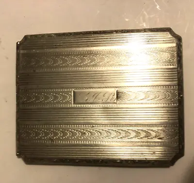 Vintage Estate EAM Art Deco Silver Plate Cigarette Compact Case • $10.50