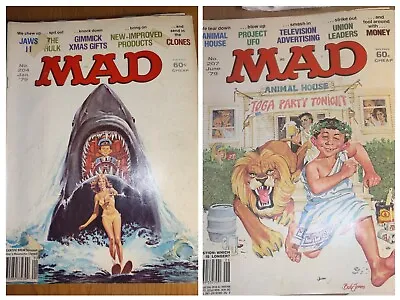 Vintage MAD Magazines January & June 1979 JAWS & Animal House #204 & #207 • $40