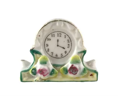 H. Kato Miniature Porcelain Mantle Clock - Made In Occupied Japan • $17.99