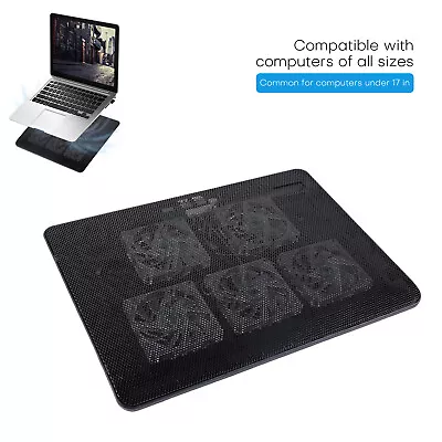 Laptop Cooling Pad With 5 Fans 12-17  Gaming Notebook Cooler Stand Dual USB Port • $16.99