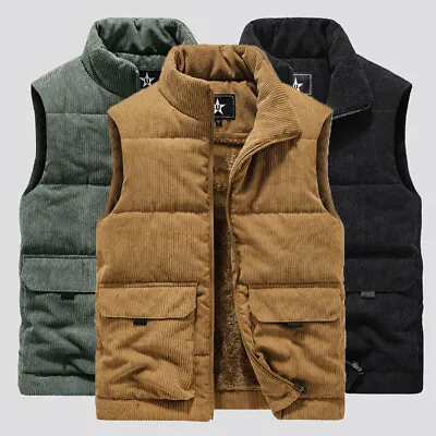 Mens Waistcoat Gilet Body Warmer Gillet Winter Warm Padded Quilted Sleeveless • £30.30