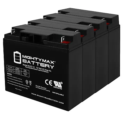 $189.99 • Buy Mighty Max 12V 22AH SLA Battery Compatible With Panasonic LC-RC1217P - 4 Pack