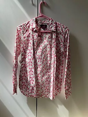 J. Crew Shirt Floral Red Pink Green 00 Button Up Long Sleeve • $20