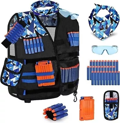 Lehoo Castle Nerf Tactical Vest Kit For Nerf Guns With Tactical Mask Wrist Dart • $33.90