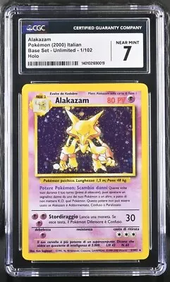 1999 Pokemon Base Italian Alakazam Holo #1 CGC 7 • $61