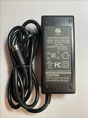12V 2A 5V 2A 4 Pin Din Mains AC DC Adapter For LACIE/IOMEGA/WESTERN DIGITAL HDD • £12.40