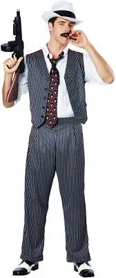 California Costume Pinstripe Mafia Gangster Adult Men Halloween Outfit 01582 • $18.94