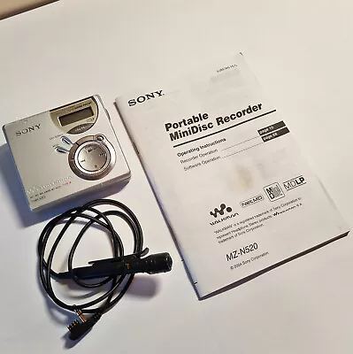 Sony Walkman MZ-N520 Type-S MiniDisc Player + Wired Remote + Instructions • £50