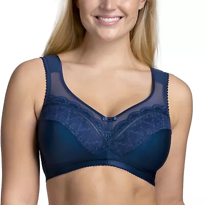 MISS MARY OF SWEDEN HAPPY HEARTS BRA UK 48E NON WIRED FULL CUP Dark Blue 2233 • £34