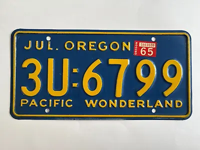 1965 Oregon License Plate Nice Condition Pacific Wonderland Slogan • $46.99