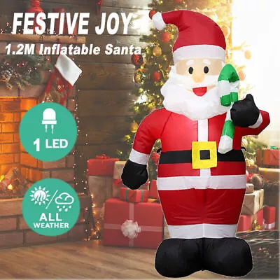 $19.99 • Buy Christmas Santa Candy Yard Inflatable Light Up LED Airblown Decoration Outdoor