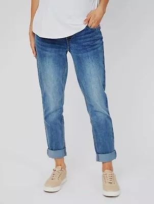 £11.99 • Buy Womens Maternity Jean Boyfriend Stretch Over Bump Casual Clothing Plus Size