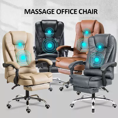 Massage Office Chair Gaming PC Computer Desk Executive Swivel Recliner Chairs UK • £72.99