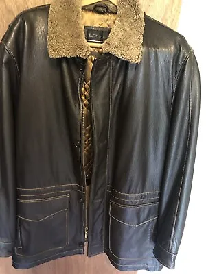 Mens Uomo Lp Collection Brown Lamb Skin Leather Jacket - Xl • $90