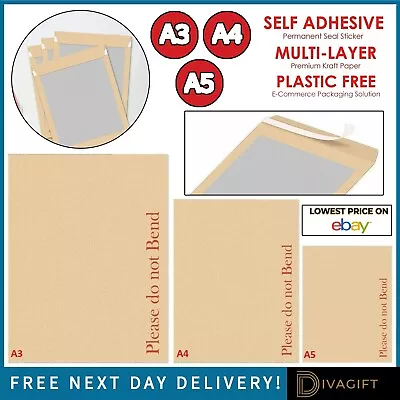 Cardboard Envelopes Brown White Bubble Please Do Not Bend Dl A5 A4 Large Letter • £105.95