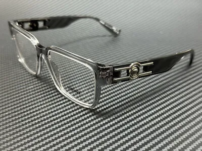 VERSACE VE3346 593 Grey Transparent Men's 55 Mm Eyeglasses • $166.05