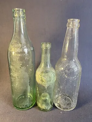 $38 • Buy Lot Of 3 Antique Glass Bottles- Clicquot Club, James Plagnoil & Jacob Hornung