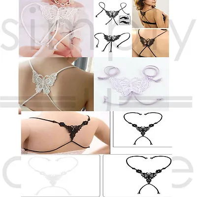 £2.69 • Buy Lace Butterfly Rhinestone Diamante Elastic Brassiere Bra Strap Sexy Underwear