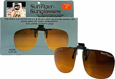 Original Vintage SunTiger Clip On Flip Up Sunglasses Patented Avian Orange Lens • $49.99